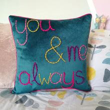 Load image into Gallery viewer, Personalised Colourful Velvet Cushion