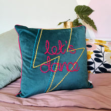 Load image into Gallery viewer, Let&#39;s Dance, Lightning Bolt Embroidered Cushion