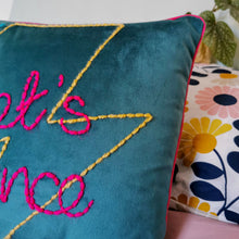 Load image into Gallery viewer, Let&#39;s Dance, Lightning Bolt Embroidered Cushion