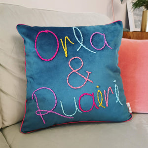 Personalised Colourful Velvet Cushion