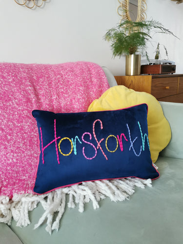 Hometown Personalised Embroidered Cushion