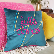 Load image into Gallery viewer, Let&#39;s Dance, Lightning Bolt Embroidered Cushion