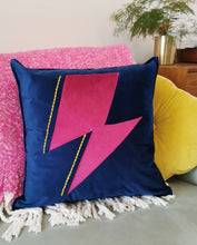 Load image into Gallery viewer, Lightning Bolt Velvet cushion