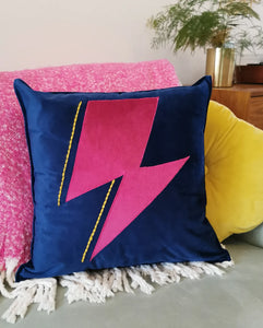 Lightning Bolt Velvet cushion