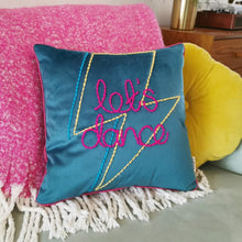 Load image into Gallery viewer, Let&#39;s Dance, Lightning Bolt Embroidered Cushion