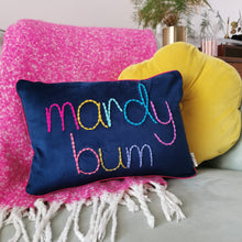 Load image into Gallery viewer, Mardy Bum Colourful Embroidered Velvet Cushion