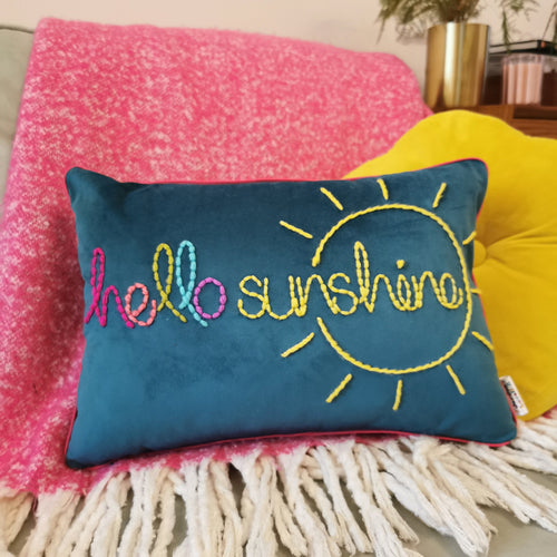 Hello Sunshine Velvet Cushion