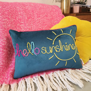 Hello Sunshine Velvet Cushion