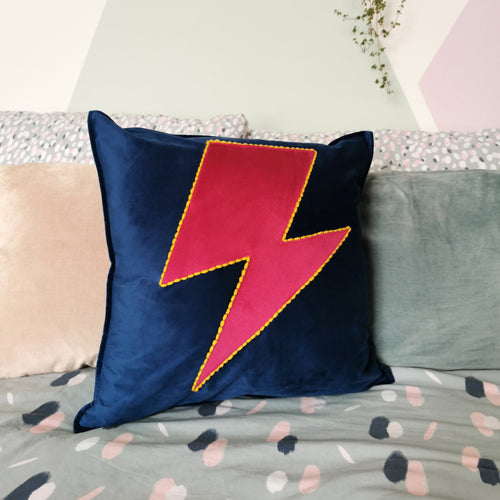Lightning Bolt Border Cushion