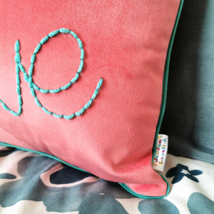 We Found Love Embroidered Velvet Cushion