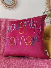 Load image into Gallery viewer, Naughty Corner Embroidered Velvet Cushion