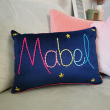 Load image into Gallery viewer, Rainbow Personalised Embroidered Cushion