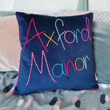Load image into Gallery viewer, Personalised Colourful Velvet Cushion