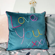 Load image into Gallery viewer, Personalised Colourful Velvet Cushion