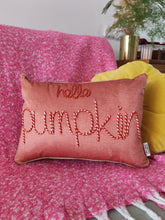 Load image into Gallery viewer, Hello Pumpkin Embroidered Velvet Cushion
