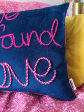 Load image into Gallery viewer, We Found Love Embroidered Velvet Cushion