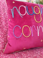 Load image into Gallery viewer, Naughty Corner Embroidered Velvet Cushion
