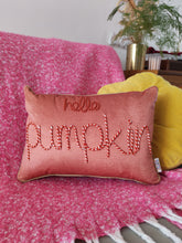 Load image into Gallery viewer, Hello Pumpkin Embroidered Velvet Cushion