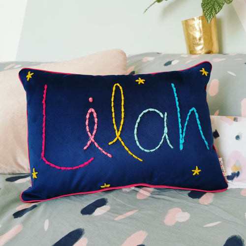 Rainbow Personalised Embroidered Cushion