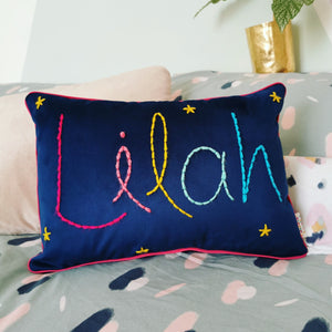 Rainbow Personalised Embroidered Cushion