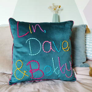 Personalised Colourful Velvet Cushion