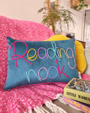 Load image into Gallery viewer, Reading Nook Colourful Embroidered Velvet Cushion
