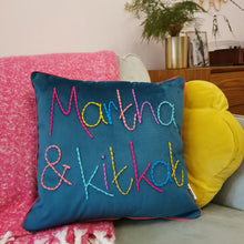 Load image into Gallery viewer, Personalised Colourful Velvet Cushion