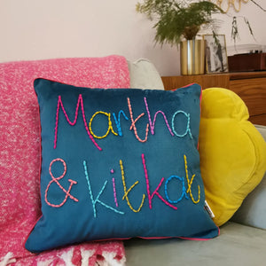 Personalised Colourful Velvet Cushion
