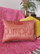 Load image into Gallery viewer, Hello Pumpkin Embroidered Velvet Cushion