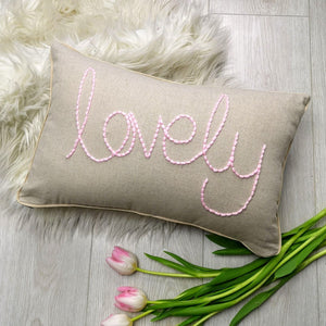 Lovely Embroidered Linen Cushion