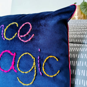 Dance Magic Dance Embroidered Velvet Cushion