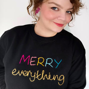 Merry Everything Embroidered Christmas Sweater
