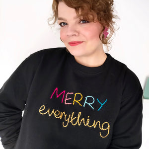 Merry Everything Embroidered Christmas Sweater