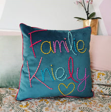 Load image into Gallery viewer, Personalised Colourful Velvet Cushion