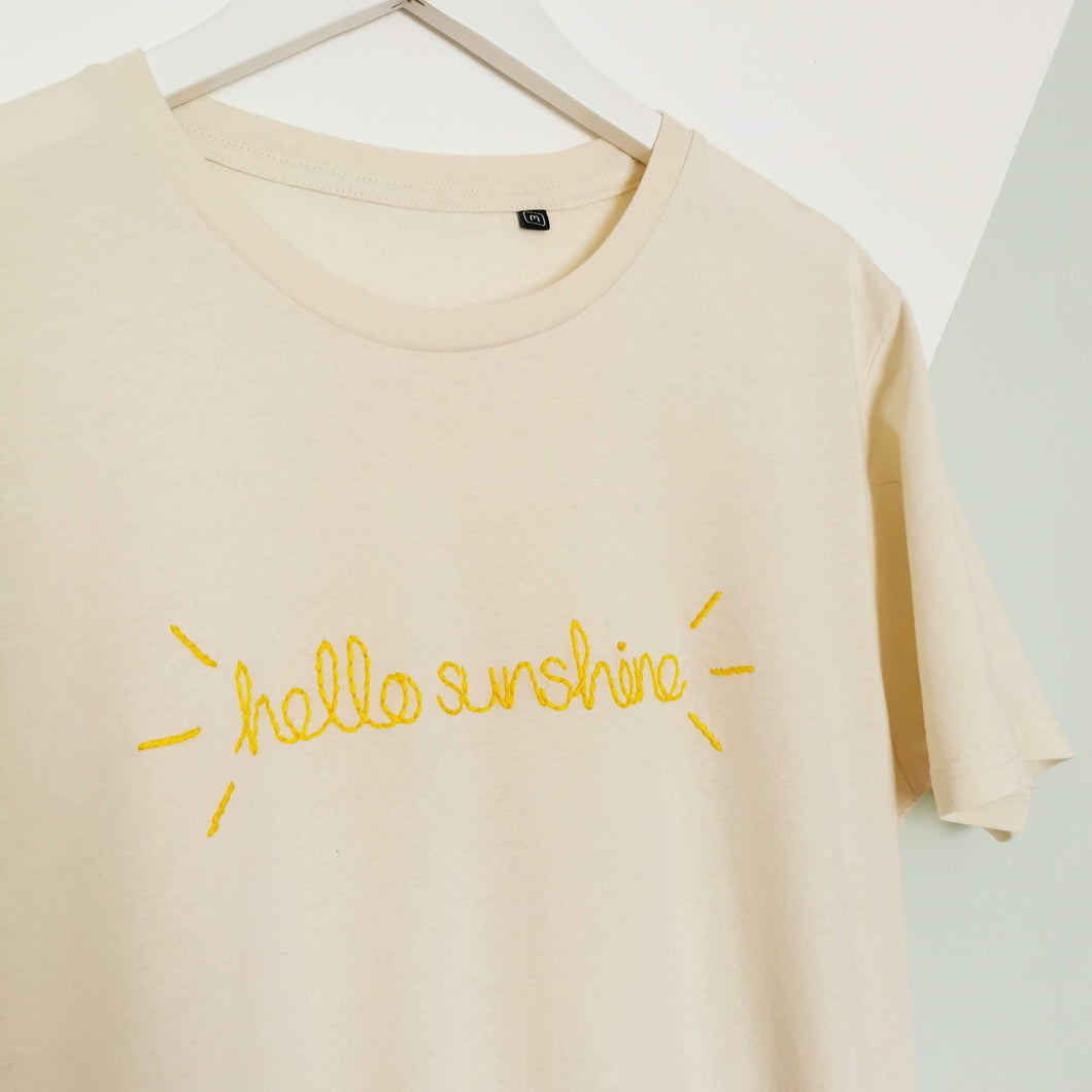 Hello Sunshine Embroidered T Shirt