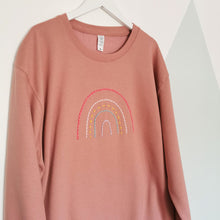 Load image into Gallery viewer, Pink Rainbow Embroidered Sweater