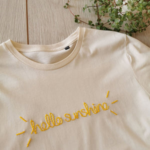Hello Sunshine Embroidered T Shirt
