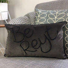 Load image into Gallery viewer, Be Reyt Embroidered Velvet Cushion