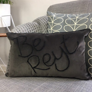 Be Reyt Embroidered Velvet Cushion