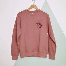 Load image into Gallery viewer, Love Heart Personalised Pink Sweater