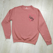 Load image into Gallery viewer, Love Heart Personalised Pink Sweater