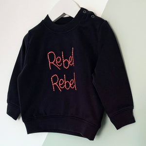 Rebel Rebel Hand Embroidered Sweater For Babies & Toddlers