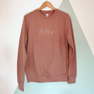 Mother Embroidered Dusky Pink Sweater