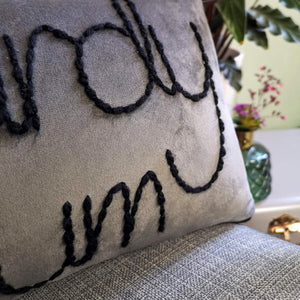 Mardy Bum Embroidered Velvet Cushion