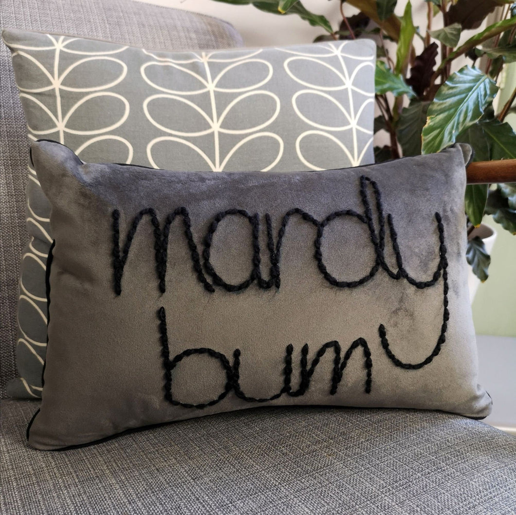 Mardy Bum Embroidered Velvet Cushion