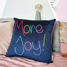 Load image into Gallery viewer, More Joy Embroidered Velvet Cushion